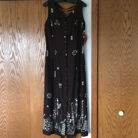 R&K sleeveless brown maxi sun dress Size 12 - Picture 1 of 10